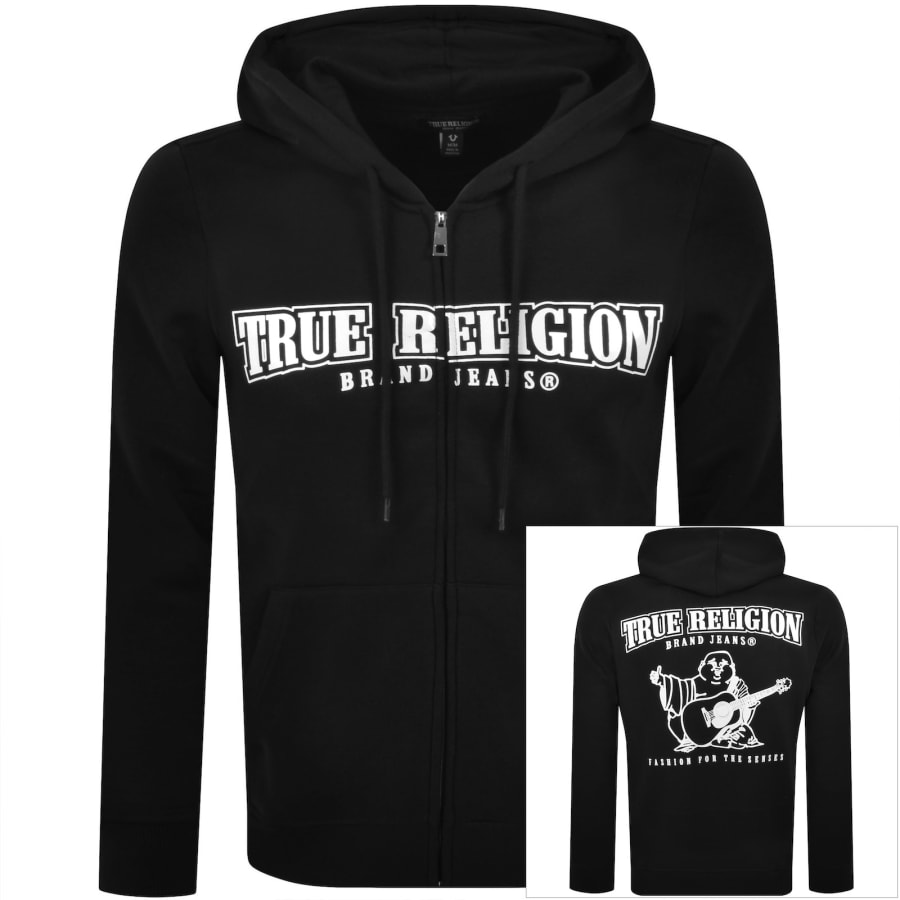 True Religion Full Zip Hoodie Black | Mainline Menswear au